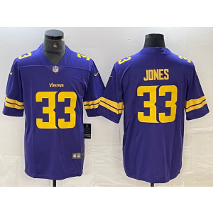 Nike Vikings 33 Aaron Jones Purple Gold Color Rush Limited Men Jersey
