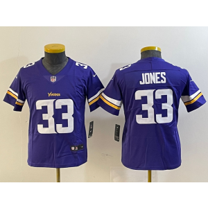 Nike Vikings 33 Aaron Jones Purple Vapor Untouchable Limited Youth Jersey