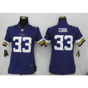 Nike Vikings 33 Dalvin Cook Purple Vapor Untouchable Limited Women Jersey