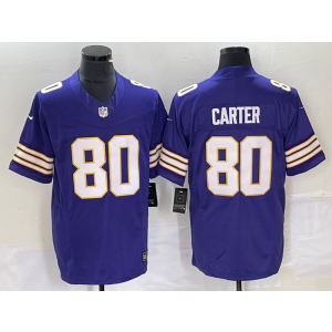 Nike Vikings 80 Cris Carter Purple 2023 F.U.S.E Vapor Limited Men Jersey