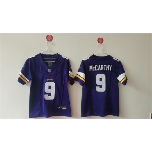 Nike Vikings 9 J.J. McCarthy Purple F.U.S.E. Vapor Limited Women Jersey(Run Small)