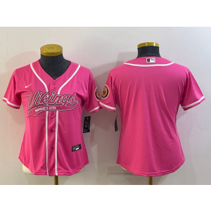 Nike Vikings Blank Pink Vapor Baseball Limited Women Jersey