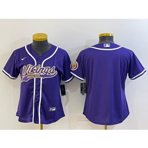 Nike Vikings Blank Purple Vapor Baseball Limited Women Jersey