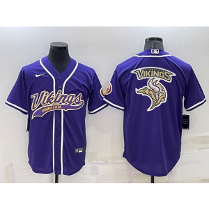 Nike Vikings Blank Purple Vapor Baseball Logo Limited Men Jersey