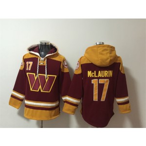 Nike Washington Commanders 17 Terry McLaurin Burgundy Ageless Must-Have Lace-Up Pullover Hoodie