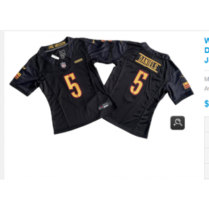 Nike Washington Commanders 5 Jayden Daniels Black F.U.S.E. Vapor Limited Youth Jersey