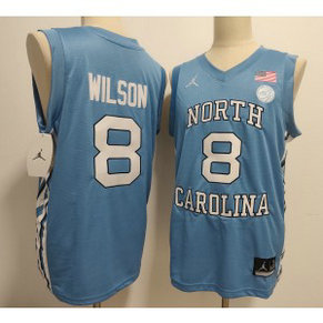 North Carolina Tar Heels 8 Caleb Wilson Blue Vapor Limited Men Jersey