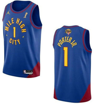 Nuggets 1 Michael Porter Jr. Blue 2023 Finals Champions Jordan Brand Swingman Jersey