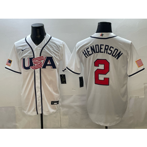 Oakland Athletics 2 Rickey Henderson White World Cup Cool Base Men Jersey Oakland Athletics 2 Rickey Henderson White World Cup Cool Base Men Jersey