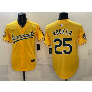 Oakland Athletics 25 Rooker Alternate Gold Cool Base Men Jersey