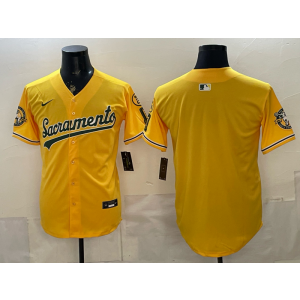 Oakland Athletics Blank Alternate Gold Cool Base Men Jersey Oakland Athletics Blank Alternate Gold Cool Base Men Jersey