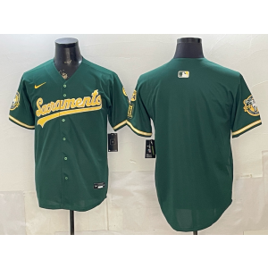 Oakland Athletics Blank Alternate Green Cool Base Men Jersey Oakland Athletics Blank Alternate Green Cool Base Men Jersey