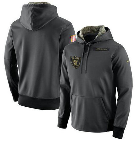 Oakland Raiders Nike Anthracite Salute To Service Player Performance Hoodie