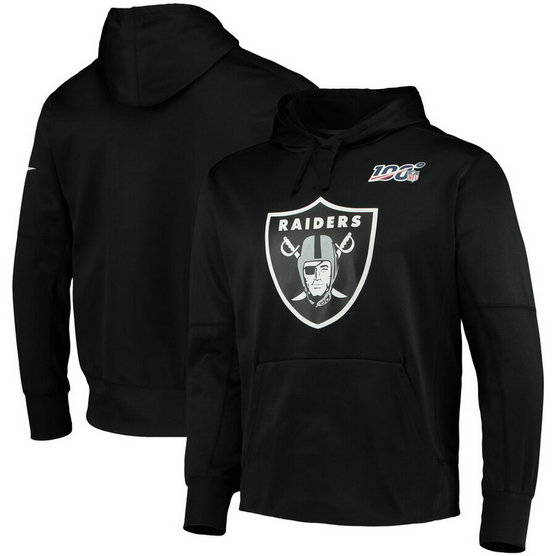 Oakland Raiders Nike NFL 100 Primary Logo Circuit Name & Number Pullover Hoodie Black