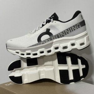 On Cloudmonster White Grey Shoes