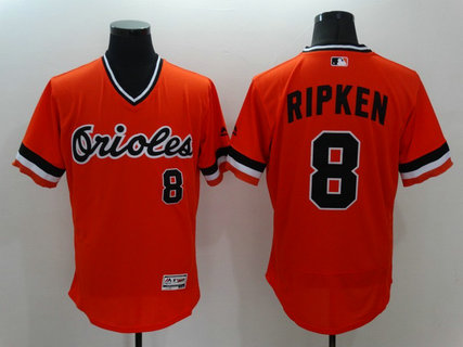 Orioles 8 Cal Ripken Orange Throwback Flexbase MLB Jersey