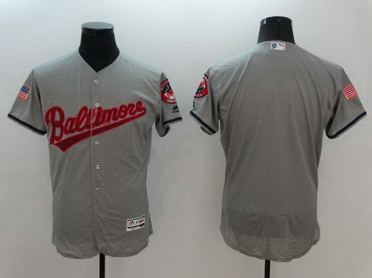 Orioles Blank Grey Fashion Stars & Stripes Flexbase Jersey