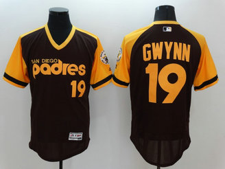 Padres 19 Tony Gwynn Brown Throwback Flexbase Jersey