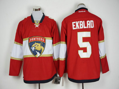 Panthers 5 Aaron Ekblad Red New Logo Reebok Jersey