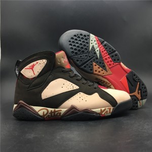 Patta Air Jordan 7 Shimmer Tough Red Velvet Brown Shoes