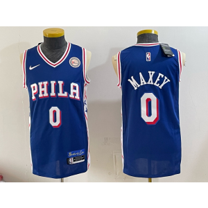Philadelphia 76ers 0 Maxey Blue Men Jersey Philadelphia 76ers 0 Maxey Blue Men Jersey