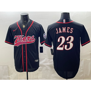 Philadelphia 76ers 23 LeBron James Black Baseball Vapor Limited Men Jersey Philadelphia 76ers 23 LeBron James Black Baseball Vapor Limited Men Jersey