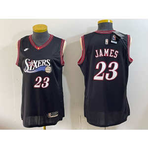 Philadelphia 76ers 23 LeBron James Black Youth Jersey 1