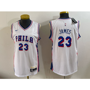 Philadelphia 76ers 23 LeBron James White Youth Jersey