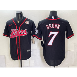 Philadelphia 76ers 7 Jaylen Brown Black Baseball Vapor Limited Men Jersey Philadelphia 76ers 7 Jaylen Brown Black Baseball Vapor Limited Men Jersey
