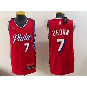 Philadelphia 76ers 7 Jaylen Brown Red Men Jersey