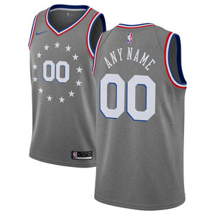 Philadelphia 76ers Charcoal Men's Customized Nike Swingman Jersey