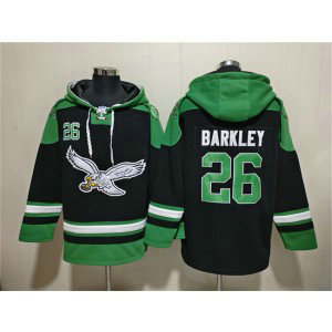Philadelphia Eagles 26 Saquon Barkley Black Ageless Must-Have Lace-Up Pullover Hoodie
