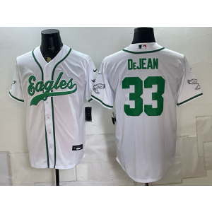 Philadelphia Eagles 33 Dejean White Baseball Vapor Limited Men Jersey