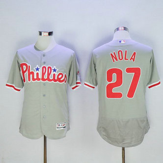 Philadelphia Phillies #27 Aaron Nola Gray Road 2016 Flexbase Majestic Baseball Jersey