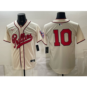 Philadelphia Phillies 10 Cream Men Jersey