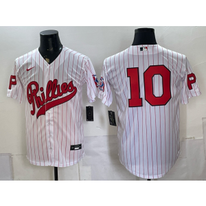 Philadelphia Phillies 10 JT Realmuto White Throwback Men Jersey