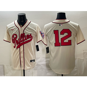 Philadelphia Phillies 12 Cream Men Jersey