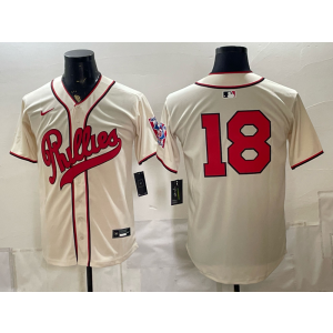 Philadelphia Phillies 18 Cream Men Jersey