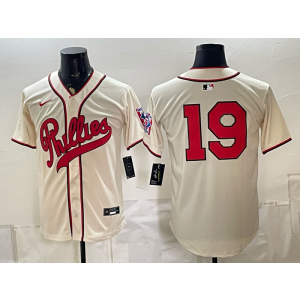 Philadelphia Phillies 19 Cream Men Jersey