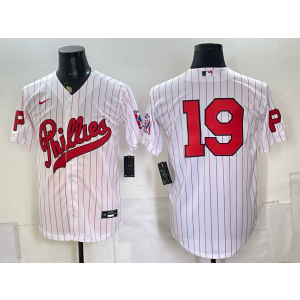 Philadelphia Phillies 19 White Throwback Men Jersey