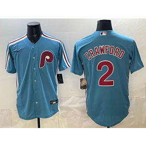 Philadelphia Phillies 2 Crawford Blue Cool Base Men Jersey Philadelphia Phillies 2 Crawford Blue Cool Base Men Jersey