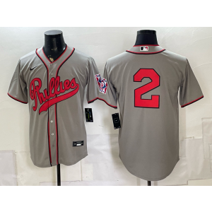 Philadelphia Phillies 2 Crawford Grey Throwback Men Jersey