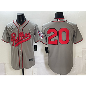 Philadelphia Phillies 20 Mike Schmidt Grey Throwback Men Jersey