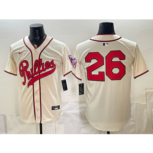 Philadelphia Phillies 26 Cream Men Jersey