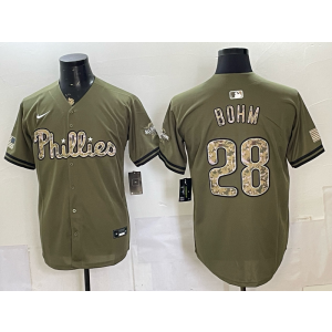 Philadelphia Phillies 28 Bohm Camo Salute to Service Men Jersey