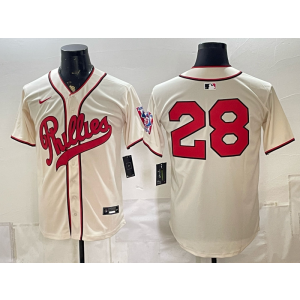 Philadelphia Phillies 28 Cream Men Jersey