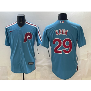 Philadelphia Phillies 29 Kruk Blue Cool Base Men Jersey Philadelphia Phillies 29 Kruk Blue Cool Base Men Jersey