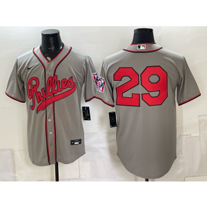Philadelphia Phillies 29 Kruk Grey Throwback Men Jersey