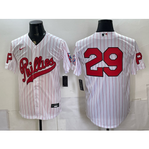 Philadelphia Phillies 29 Kruk White Throwback Men Jersey