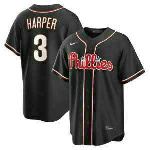 Philadelphia Phillies 3 Bryce Harper 2026 Black Out Cool Base Men Jersey